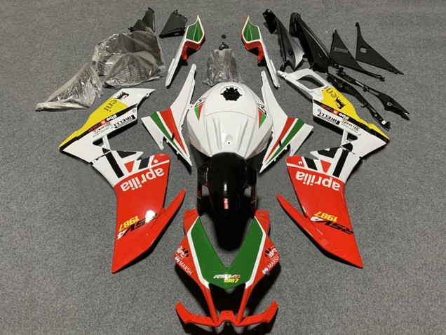 Lojas Carenagens Moto Aprilia RS4 50 125 2012-2018 - Branco Vermelho Verde Amarelo