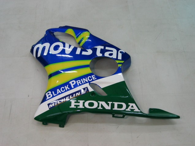 Lojas Carenagens Moto Honda CBR600 F4i 2004-2007 - Azul Amarelo Verde MoviStar