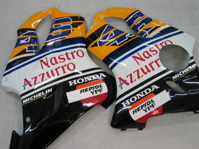 Lojas Carenagens Moto Honda CBR600 F4i 2004-2007 - Amarelo Azul Branco Preto Nastro Azzurro