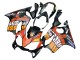 Lojas Carenagens Moto Honda CBR600 F4i 2004-2007 - Preto Fosco Laranja Rossi