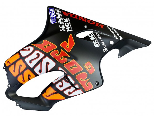 Lojas Carenagens Moto Honda CBR600 F4i 2004-2007 - Preto Fosco Laranja Rossi