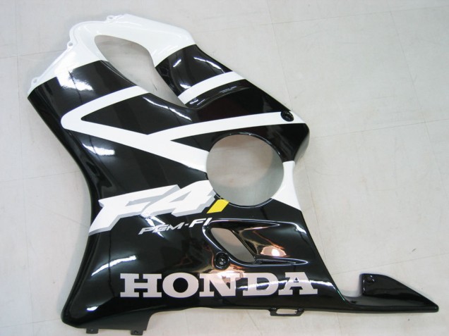 Lojas Carenagem Moto Honda CBR600 F4i 2004-2007 - Branco Preto Brilhante
