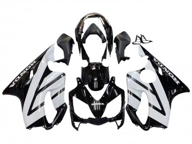 Lojas Carenagens Moto Honda CBR600 F4i 2004-2007 - Branco Preto Brilhante