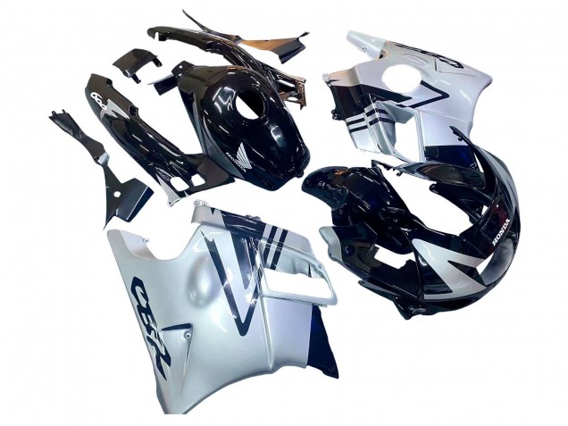 Lojas Carenagens Moto Honda CBR600 F2 1991-1994 - Prata Preto Brilhante