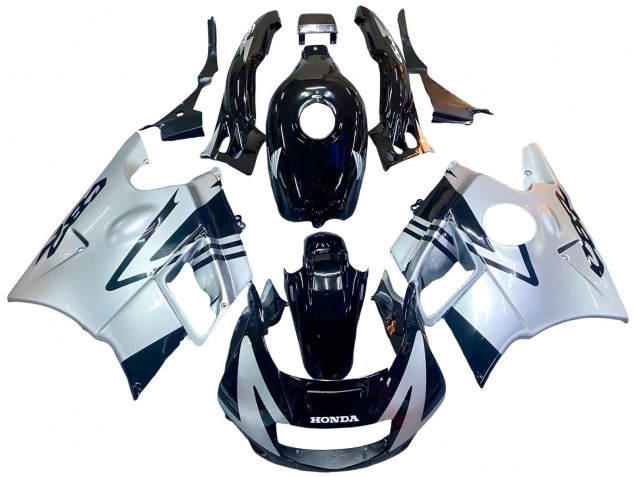 Lojas Carenagens Moto Honda CBR600 F2 1991-1994 - Prata Preto Brilhante