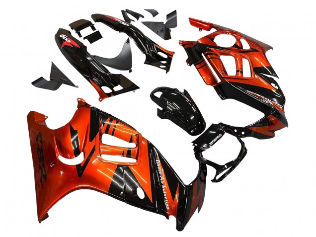 Lojas Carenagens Moto Honda CBR600 F3 1995-1996 - Laranja Preto Brilhante