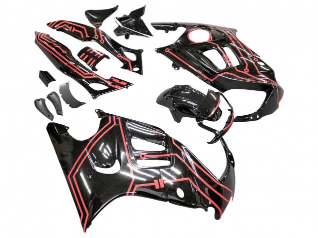 Lojas Kits Carenagem Moto Honda CBR600 F3 1997-1998 - Vermelho Preto Brilhante