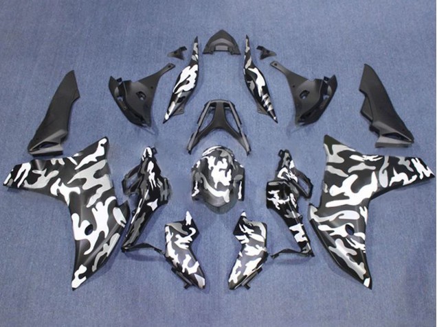 Lojas Carenagens Moto Honda CBR600F 2011-2013 - Preto Branco Camouflage