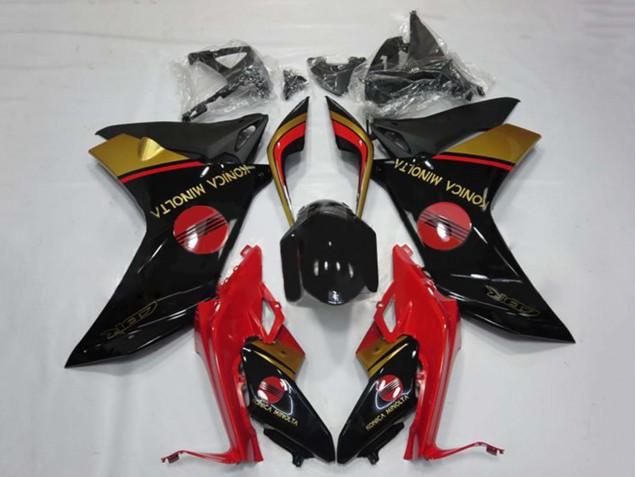 Lojas Carenagens Moto Honda CBR600F 2011-2013 - Vermelho Ouro Preto Brilhante Konica Minolta
