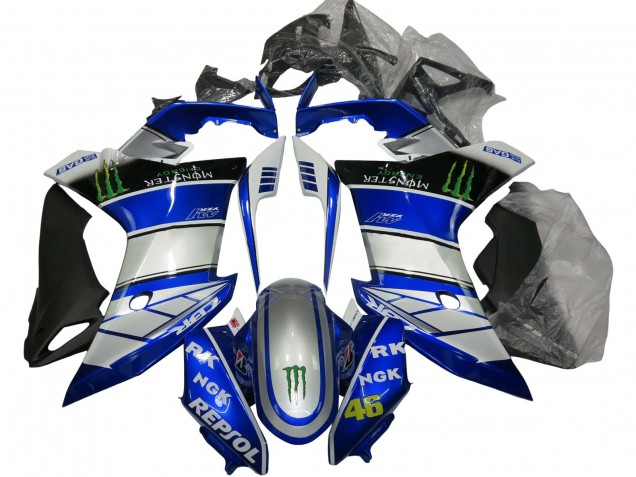 Lojas Carenagens Moto Honda CBR600F 2011-2013 - Prata Azul Preto Brilhante Verde Repsol Monstro