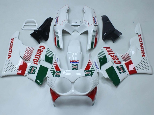 Lojas Carenagens Moto Honda CBR900RR 893 1992-1993 - Branco Vermelho Verde Castrol HRC
