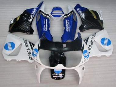 Lojas Carenagens Moto Honda CBR900RR 893 1994-1995 - Branco Azul Preto Brilhante Konica Minolta