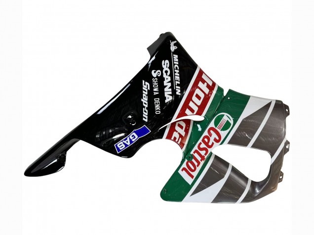 Lojas Carenagens Moto Honda CBR900RR 893 1996-1997 - Branco Verde Cinzento Preto Brilhante Castrol