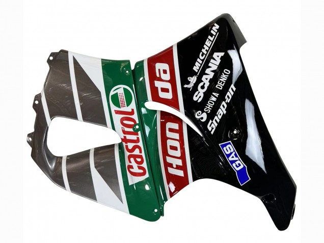 Lojas Carenagens Moto Honda CBR900RR 893 1996-1997 - Branco Verde Cinzento Preto Brilhante Castrol