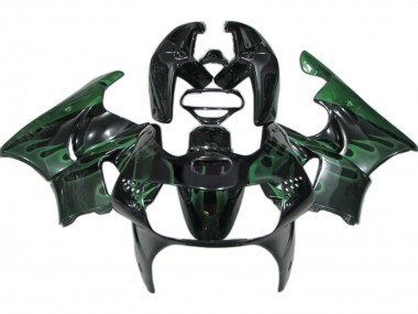 Lojas Carenagens Moto Honda CBR900RR 919 1998-1999 - Preto Brilhante Verde Chama