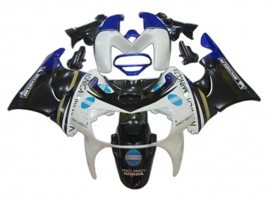 Lojas Carenagens Moto Honda CBR900RR 919 1998-1999 - Branco Azul Preto Brilhante Konica Minolta