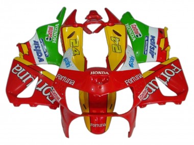Lojas Carenagens Moto Honda CBR900RR 919 1998-1999 - Vermelho Amarelo Verde Branco Fortuna Castrol