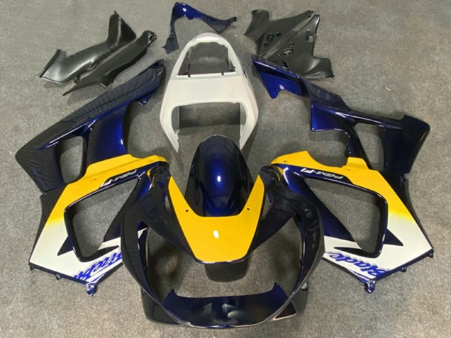 Lojas Carenagens Moto Honda CBR900RR 929 2000-2001 - Branco Amarelo Azul Escuro