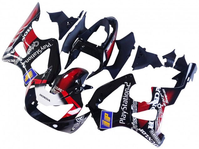 Lojas Carenagens Moto Honda CBR900RR 929 2000-2001 - Vermelho Branco Preto Brilhante PlayStation 2