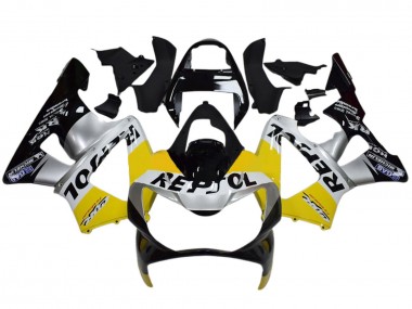 Lojas Carenagens Moto Honda CBR900RR 929 2000-2001 - Amarelo Prata Preto Brilhante Repsol