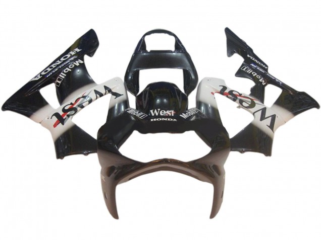 Lojas Carenagens Moto Honda CBR900RR 929 2000-2001 - Preto Brilhante Branco West