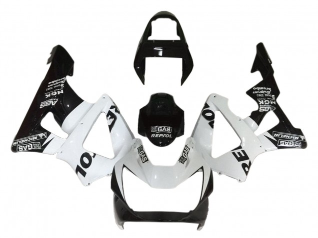 Lojas Carenagens Moto Honda CBR900RR 929 2000-2001 - Branco Preto Brilhante Repsol