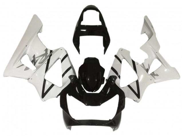Lojas Carenagens Moto Honda CBR900RR 929 2000-2001 - Branco Preto Brilhante