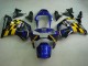 Lojas Carenagens Moto Honda CBR900RR 954 2002-2003 - Azul Amarelo Preto Brilhante Telefonica MoviStar Castrol