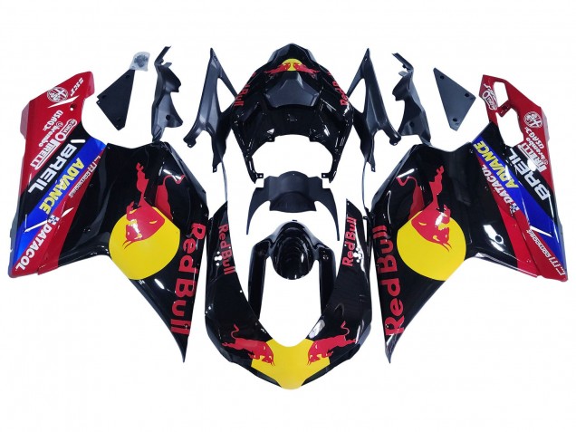 Lojas Carenagens Moto Ducati 848/1098/1198 2007-2014 - Preto Brilhante Amarelo Azul Red Bull