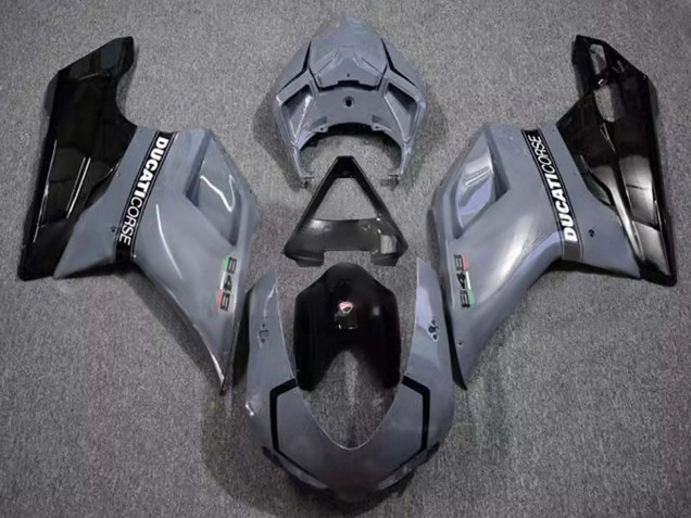 Lojas Carenagens Moto Ducati 848 2007-2014 - Cinzento Preto Brilhante Corse