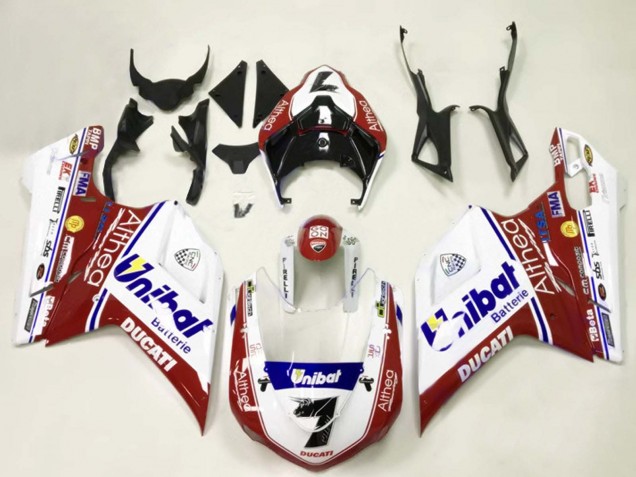 Lojas Carenagens Moto Ducati 848/1098/1198 2007-2014 - Branco Vermelho Azul Unibat 7