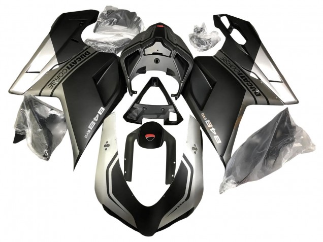 Lojas Carenagens Moto Ducati 848 2007-2014 - Prata Preto Fosco