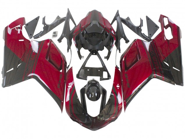 Lojas Carenagem Moto Ducati 848 2007-2014 - Vermelho Preto Brilhante