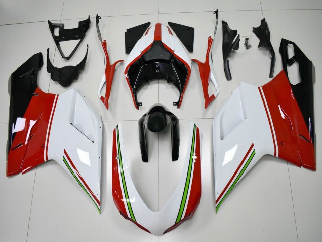 Lojas Carenagens Moto Ducati 848/1098/1198 2007-2014 - Branco Vermelho Verde Preto Brilhante