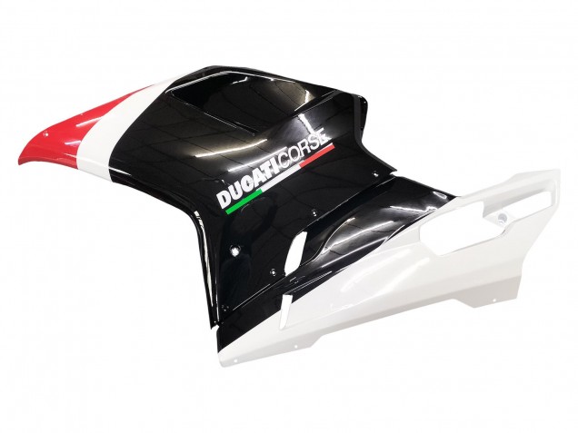 Lojas Carenagens Moto Ducati 848/1098/1198 2007-2014 - Branco Vermelho Preto Brilhante