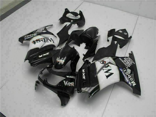 Lojas Carenagens Moto Kawasaki EX250 2008-2012 - Preto Brilhante Branco West