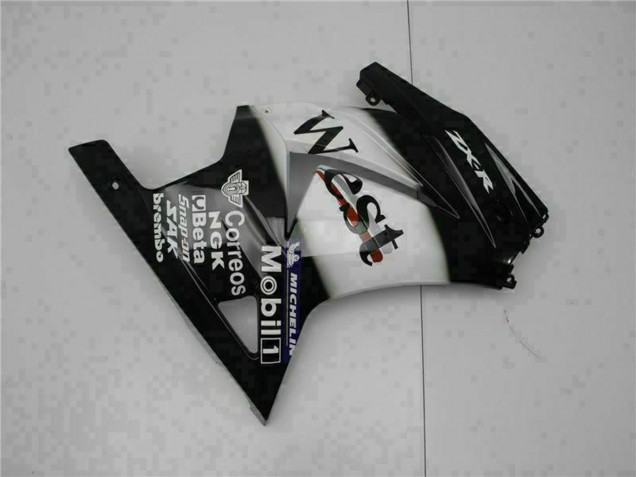 Lojas Carenagens Moto Kawasaki EX250 2008-2012 - Preto Brilhante Branco West