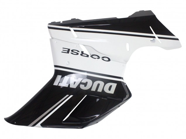 Lojas Carenagens Moto Ducati 848/1098/1198 2007-2014 - Branco Preto Brilhante Corse