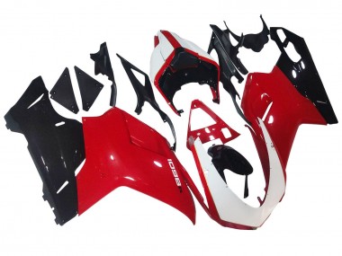 Lojas Carenagens Moto Ducati 1098 2007-2014 - Branco Vermelho Preto Brilhante