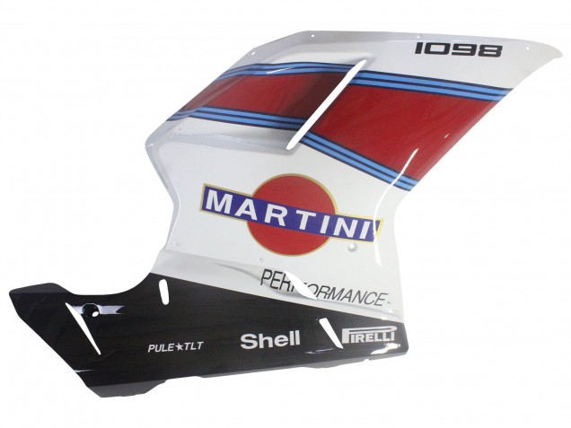 Lojas Carenagens Moto Ducati 1098 2007-2014 - Branco Vermelho Azul Preto Brilhante Martini