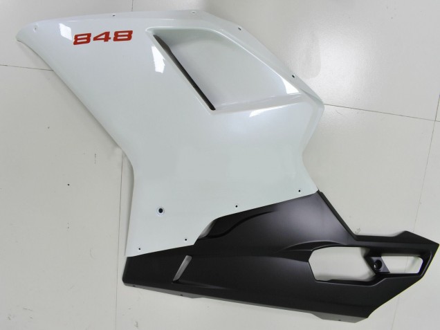 Lojas Carenagens Moto Ducati 848 2007-2014 - Branco Preto Fosco