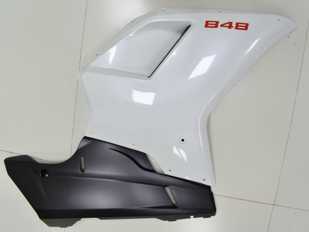 Lojas Carenagens Moto Ducati 848 2007-2014 - Branco Preto Fosco