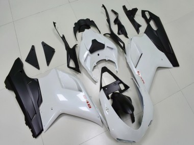 Lojas Carenagens Moto Ducati 848 2007-2014 - Branco Preto Fosco