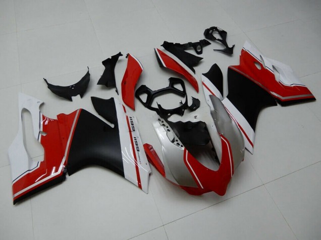 Lojas Carenagens Moto Ducati 1199 2011-2014 - Branco Vermelho Preto Fosco