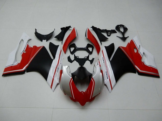 Lojas Carenagens Moto Ducati 1199 2011-2014 - Branco Vermelho Preto Fosco