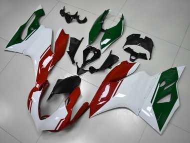 Lojas Carenagens Moto Ducati Panigale 899 2011-2014 - Branco Vermelho Verde Escuro