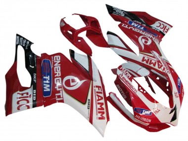Lojas Carenagens Moto Ducati 1199 2011-2014 - Branco Vermelho Preto Brilhante Fiamm 7