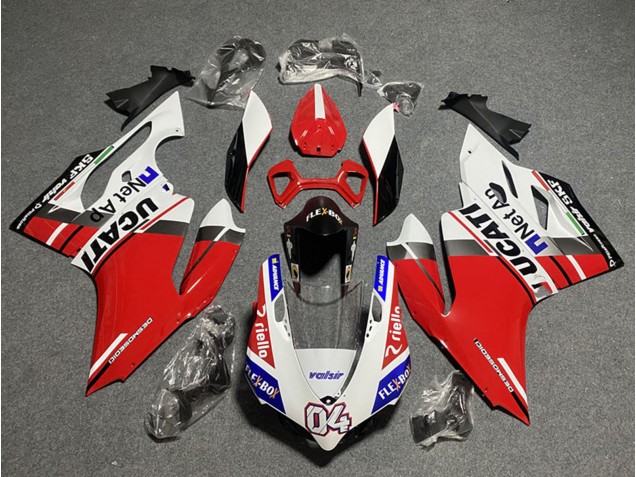 Lojas Carenagens Moto Ducati Panigale 899/1199 2011-2014 - Branco Vermelho Azul Preto Brilhante Flex-Box Valsir 04