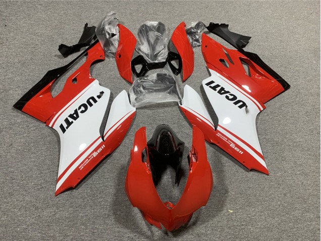 Lojas Carenagens Moto Ducati 1199 2011-2014 - Vermelho Branco Preto Brilhante