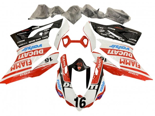Lojas Carenagens Moto Ducati Panigale 1199 2011-2014 - Branco Vermelho Preto Brilhante Valsir Fiamm Ficc 16